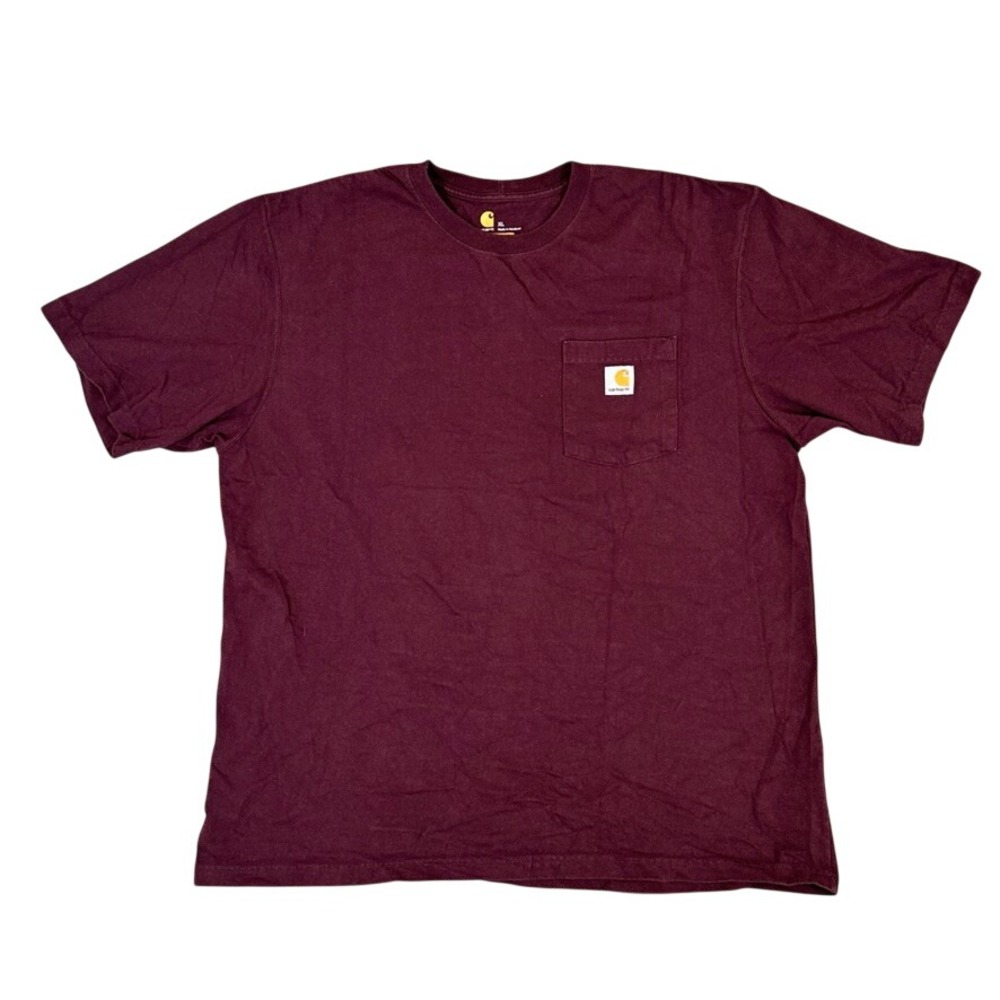 Carhartt Mens K87-PRT Original Fit Pocket T-Shirt Burgundy XL Regular